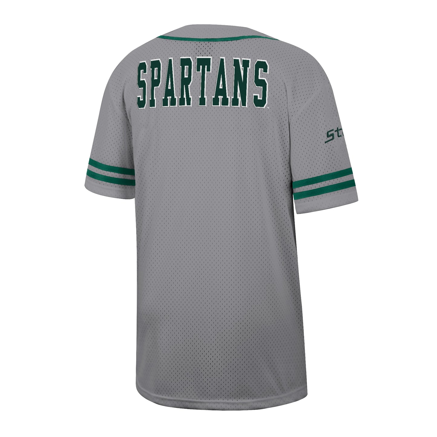 Michigan State Spartans Colosseum Free Spirited Baseball Jersey - Gray