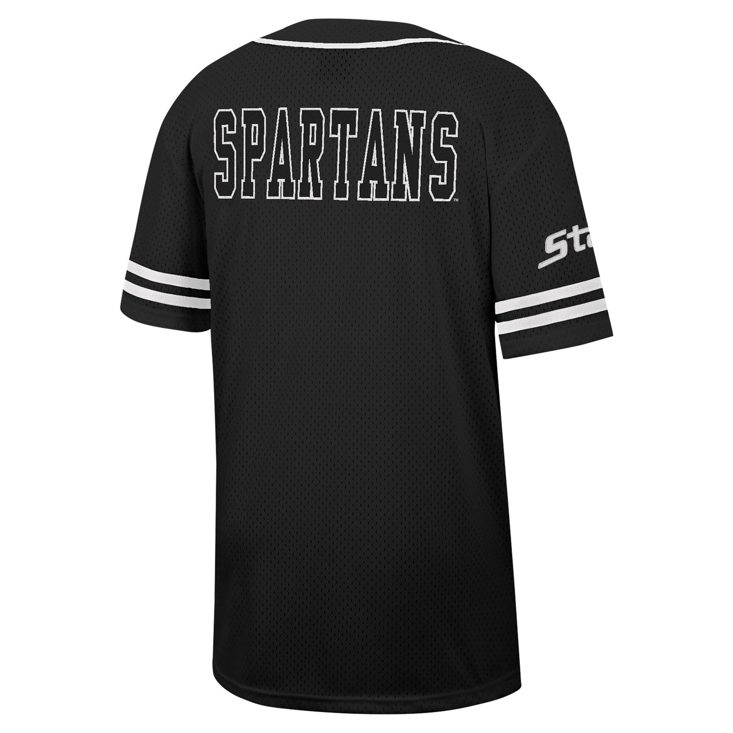 Michigan State Spartans Colosseum Free Spirited Mesh Button-Up Baseball Jersey - Black