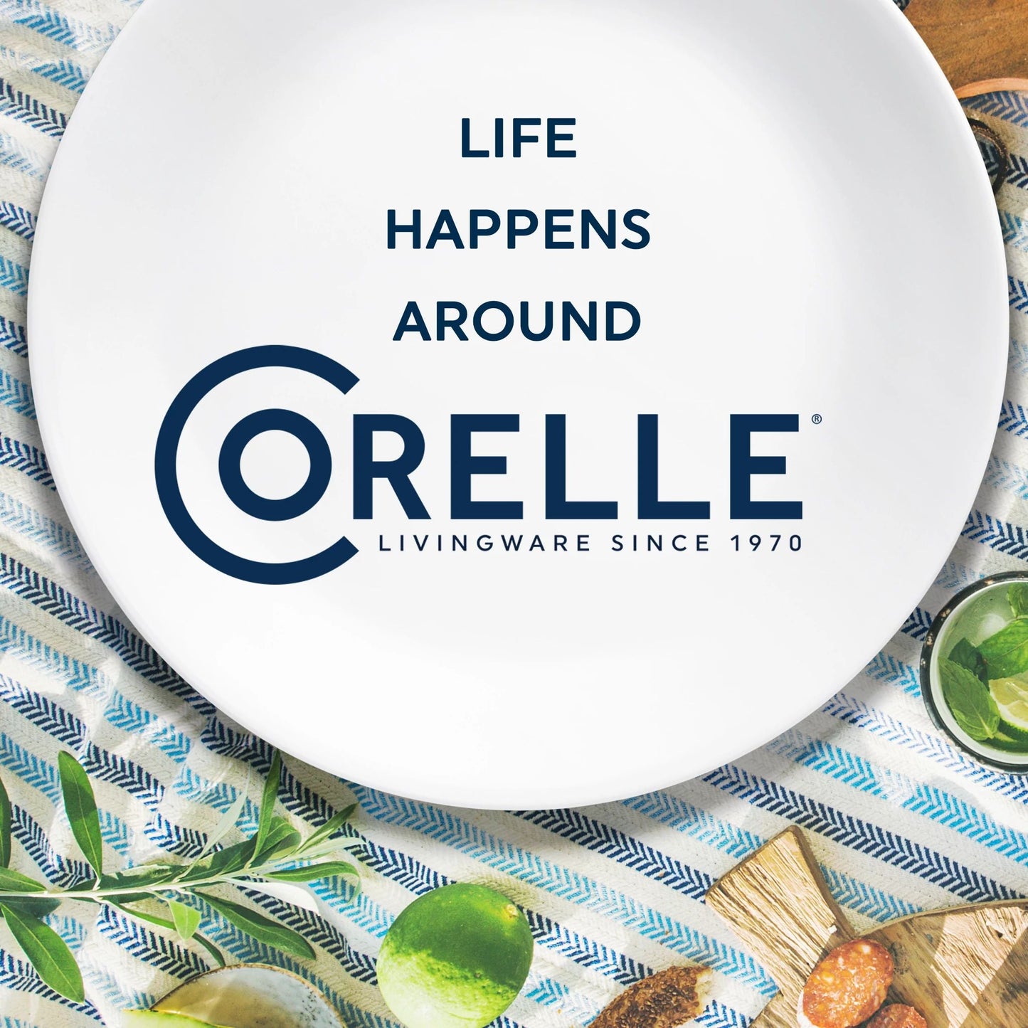Corelle® Solar Print 18-piece Dinnerware Set, Service for 6