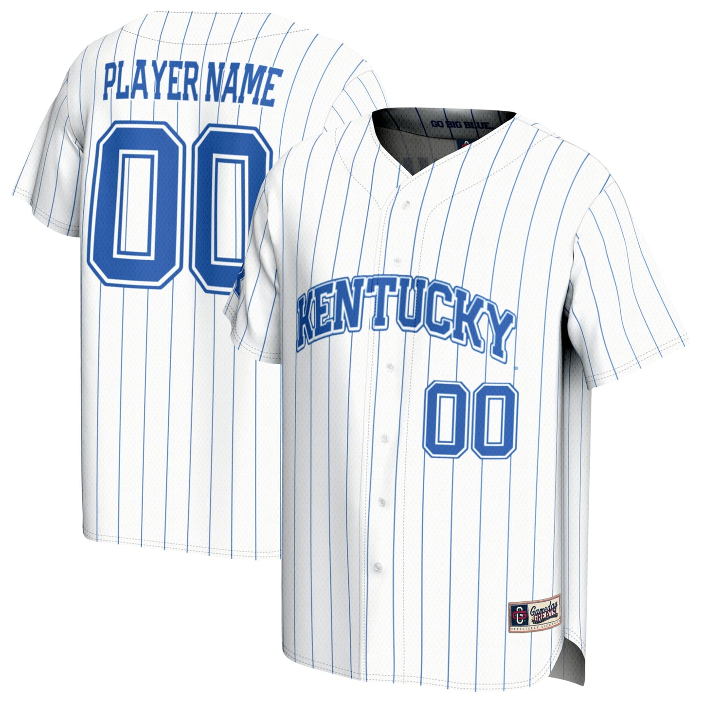 Kentucky Wildcats GameDay Greats Unisex Lightweight Collegiate Baseball Pinstripe NIL Pick-A-Player Fashion Jersey - White