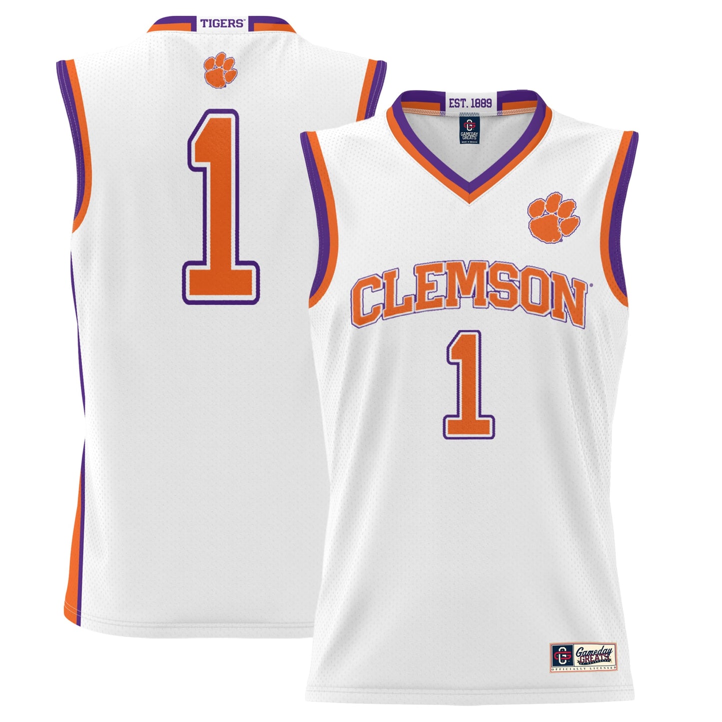 #1 Clemson Tigers GameDay Greats Youth Lightweight Basketball Jersey - Black