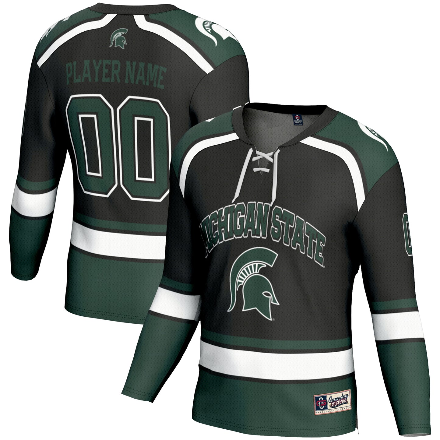 Michigan State Spartans GameDay Greats Youth Ice Hockey Pick-a-Player Jersey - Black
