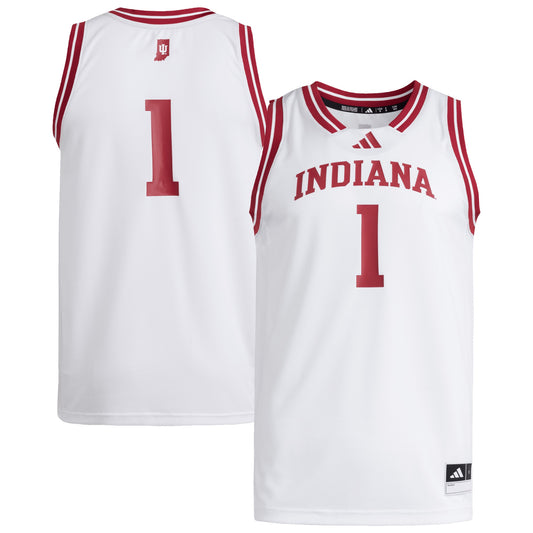 #1 Indiana Hoosiers adidas Replica Swingman Jersey - White