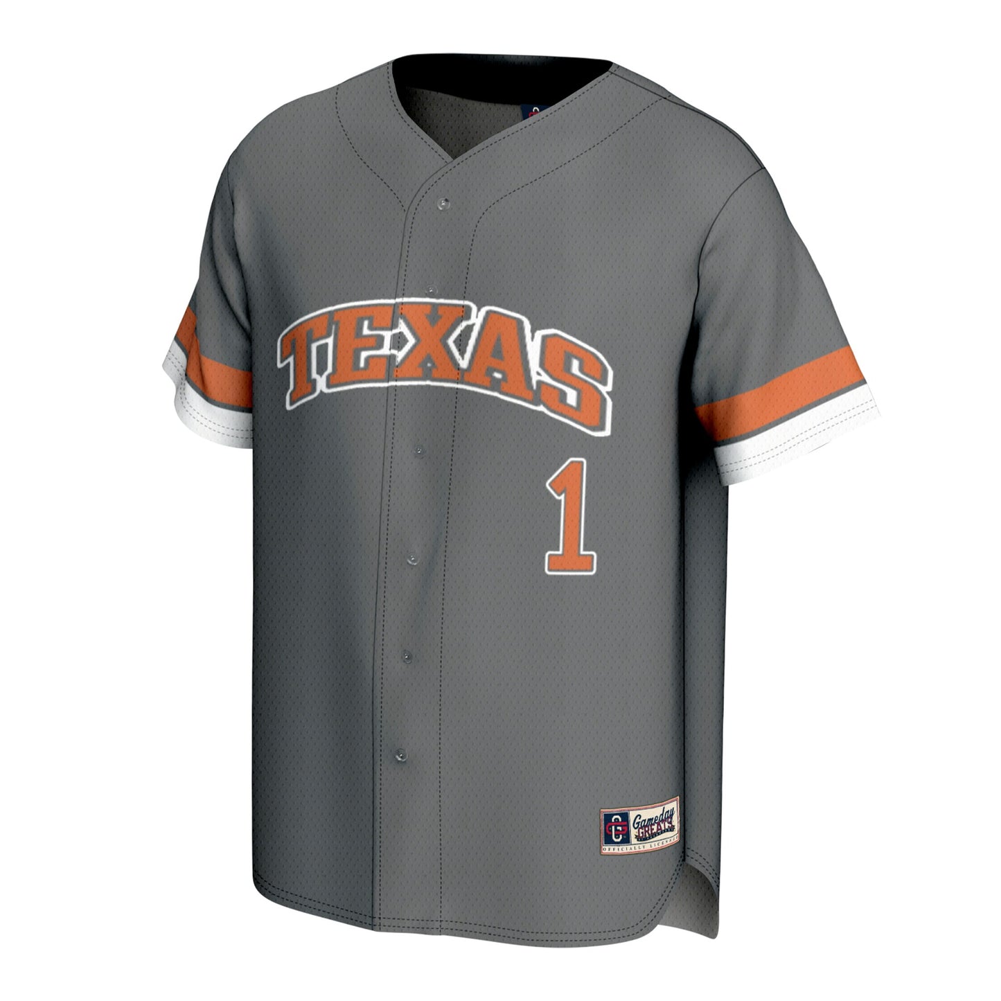 Texas Longhorns GameDay Greats Youth Lightweight Collegiate Baseball Fashion Jersey - Gray