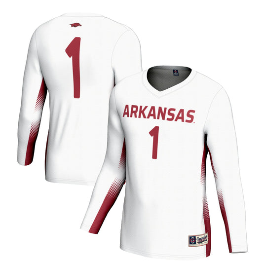 #1 Arkansas Razorbacks GameDay Greats Unisex Lightweight Volleyball Jersey - White