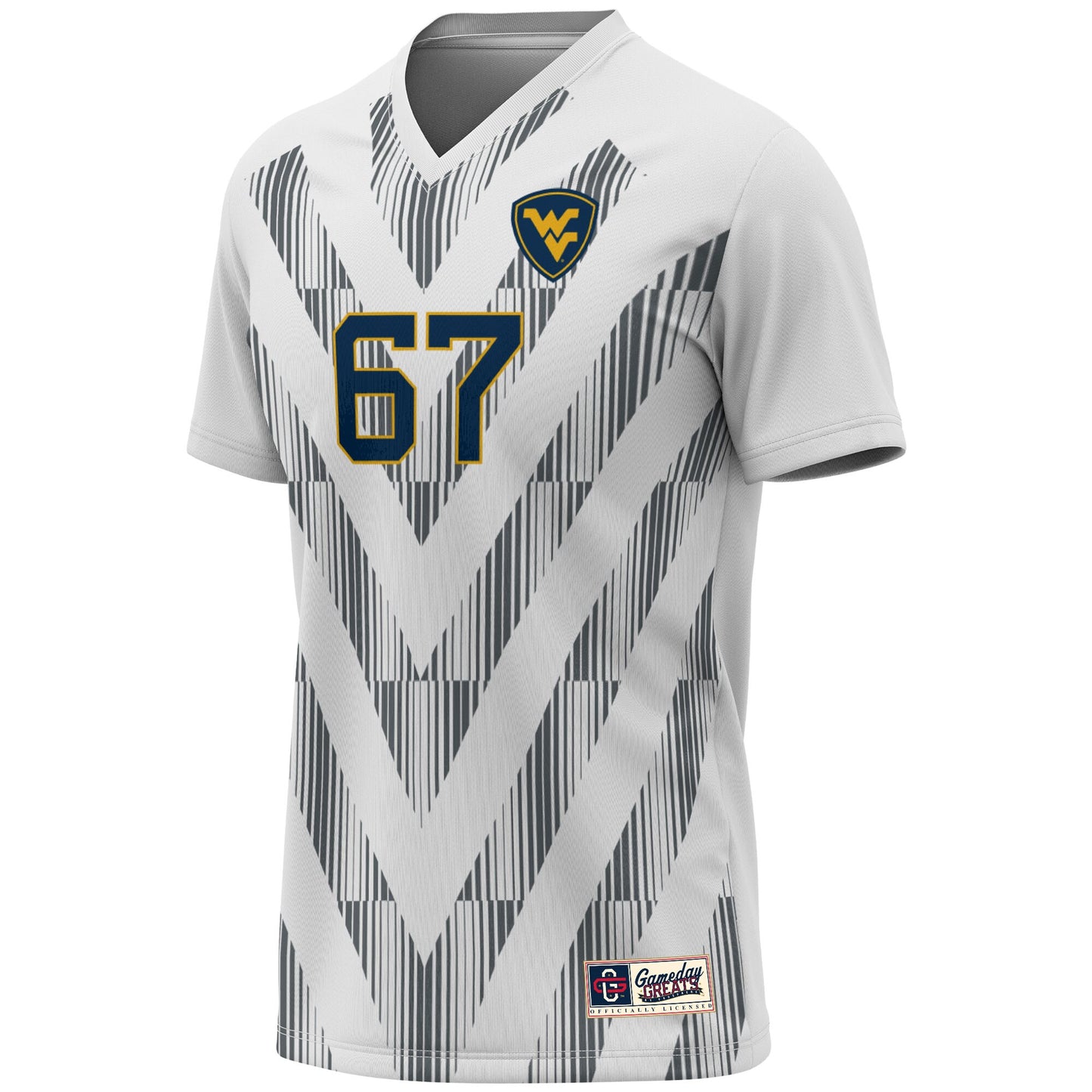 #67 West Virginia Mountaineers GameDay Greats Youth Lightweight Women's Soccer Fashion Jersey - Gold