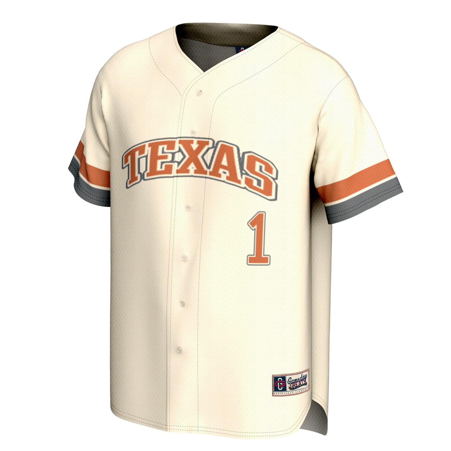 Texas Longhorns GameDay Greats Youth Lightweight Collegiate Baseball Fashion Jersey - Gray