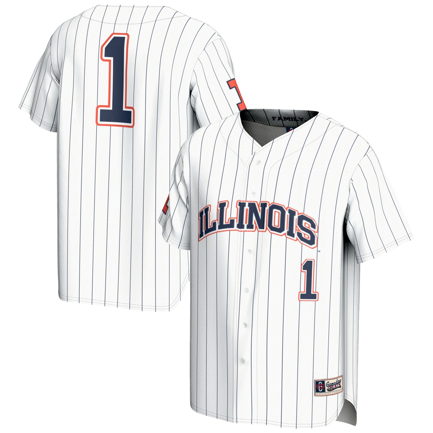 #1 Illinois Fighting Illini GameDay Greats Lightweight Baseball Jersey - Navy