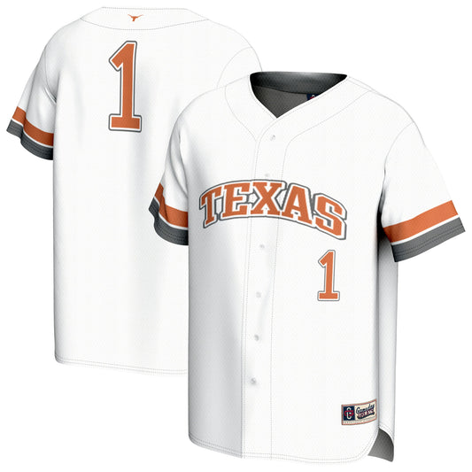 Texas Longhorns GameDay Greats Youth Lightweight Collegiate Baseball Fashion Jersey - White