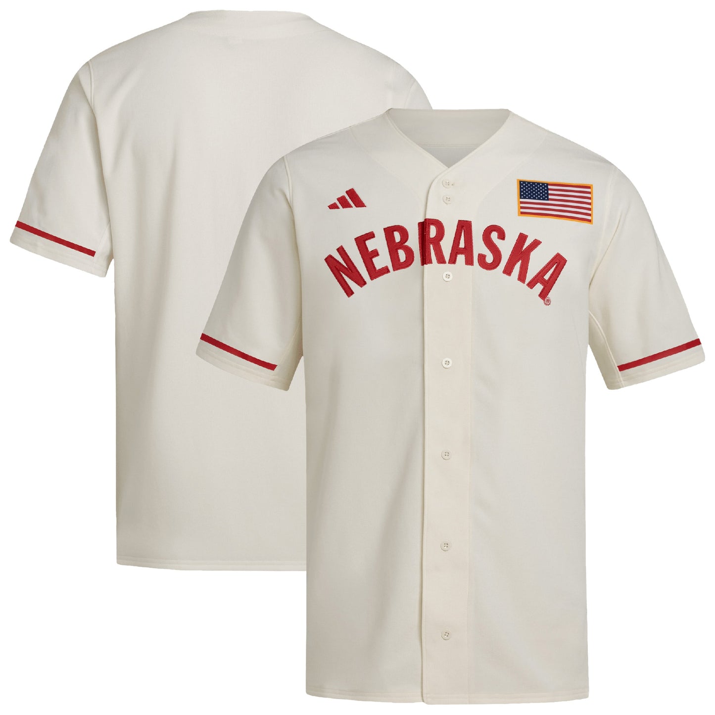 Nebraska Huskers adidas Replica Baseball Jersey - Gray
