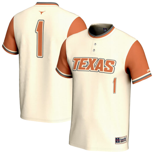 Texas Longhorns GameDay Greats Youth Lightweight Softball Fashion Jersey - Cream