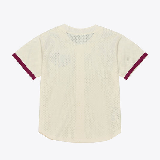 Texas A&M Aggies Mitchell & Ness Mesh Button-Up Batting Practice Baseball Jersey - Cream