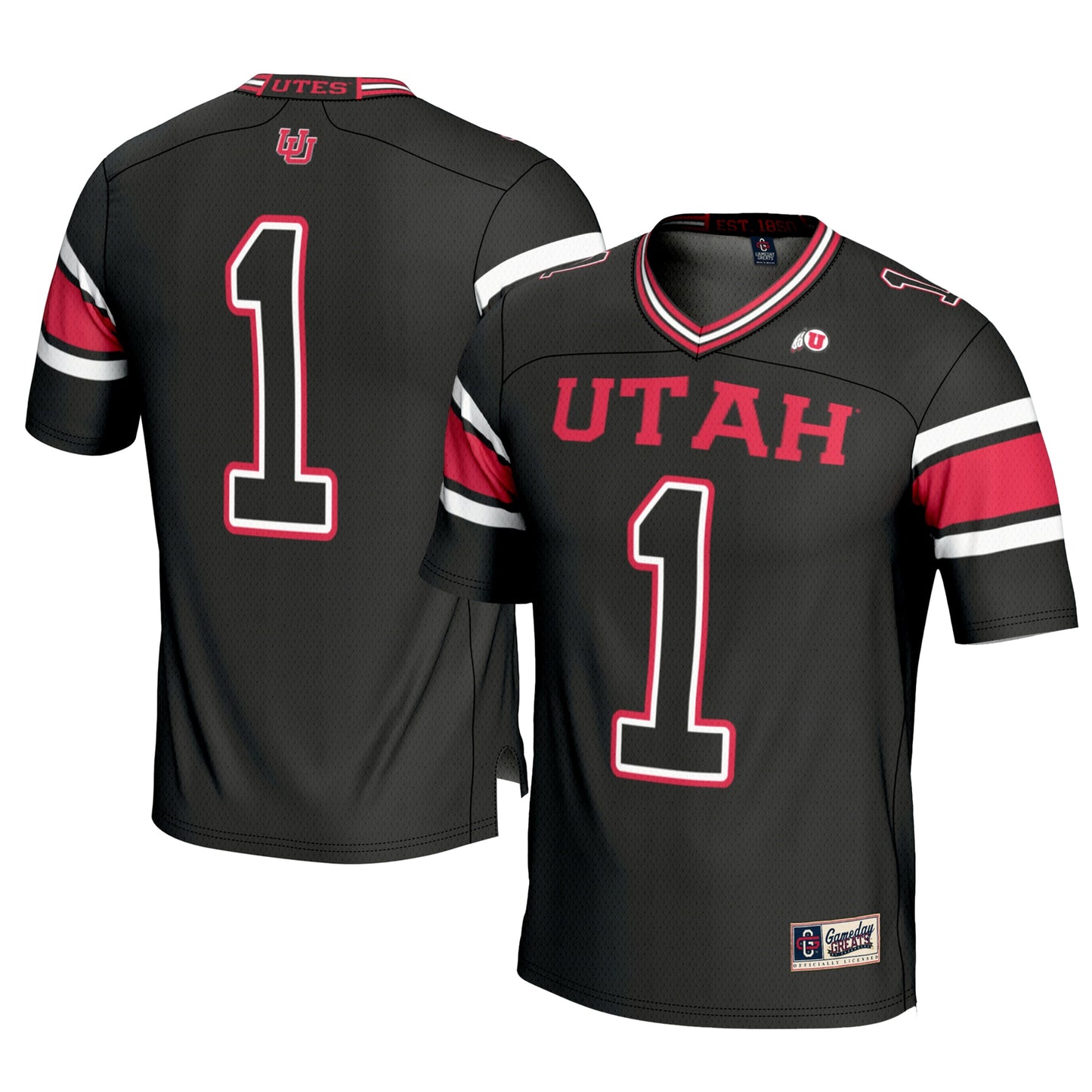 #1 Utah Utes GameDay Greats Youth Football Jersey - Black