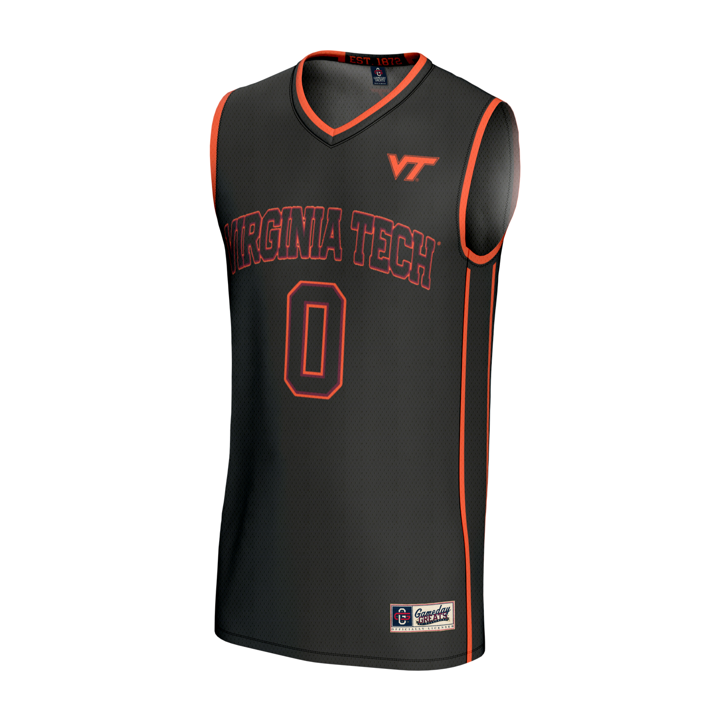 #0 Virginia Tech Hokies GameDay Greats Unisex Lightweight Collegiate Basketball Fashion Jersey - Black