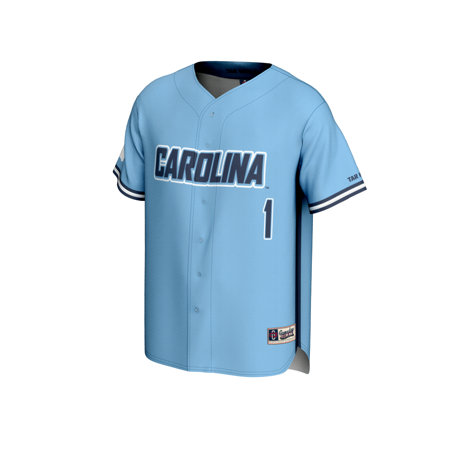 #1 North Carolina Tar Heels GameDay Greats Unisex Lightweight Baseball Fashion Jersey - Carolina Blue