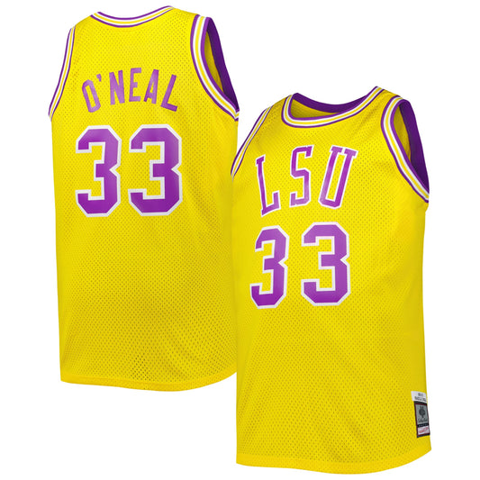 Shaquille O'Neal LSU Tigers 1990/91 Mitchell & Ness Big & Tall Swingman Jersey - Gold