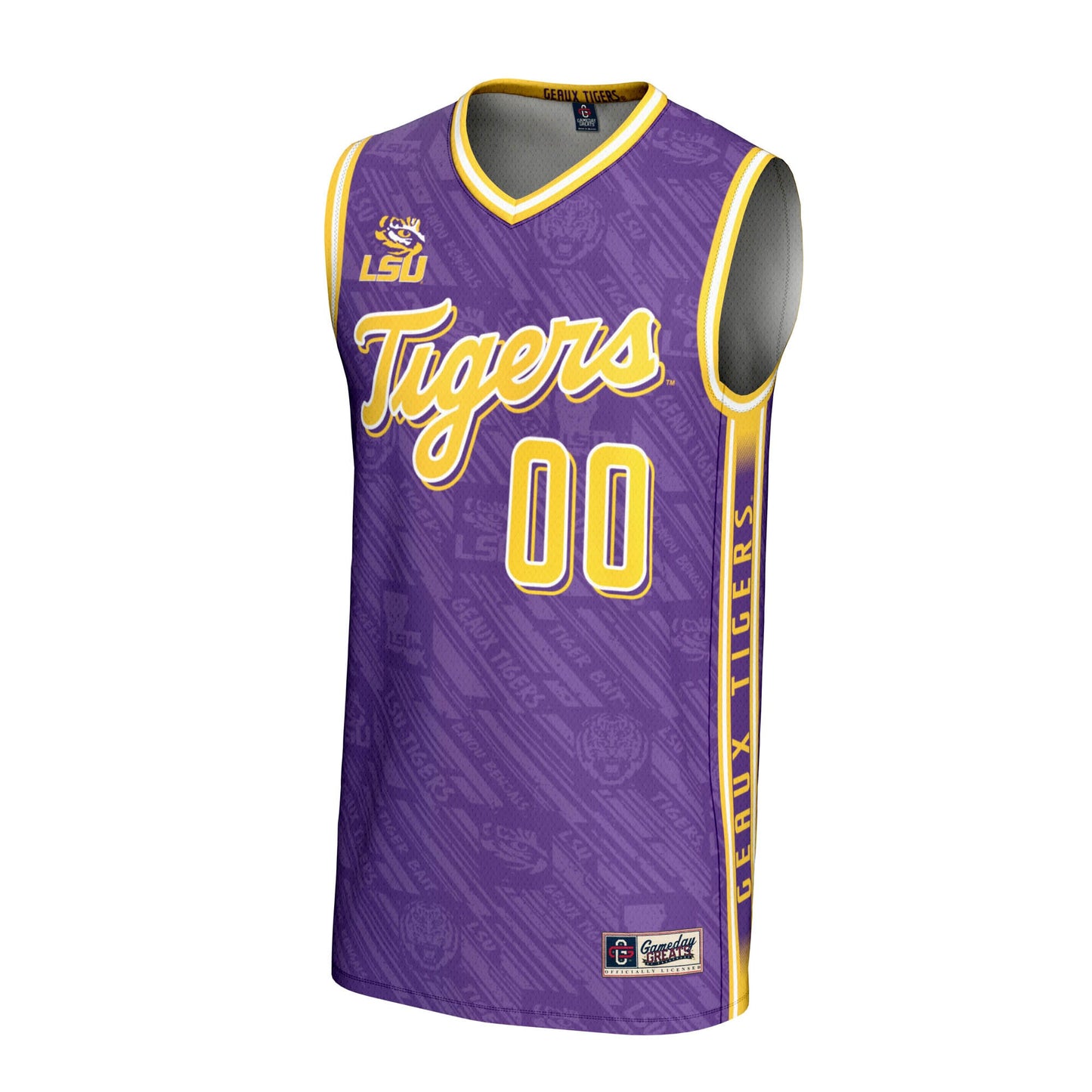 LSU Tigers GameDay Greats Youth NIL Pick-A-Player Men's Basketball Highlight Print Lightweight Jersey - Purple