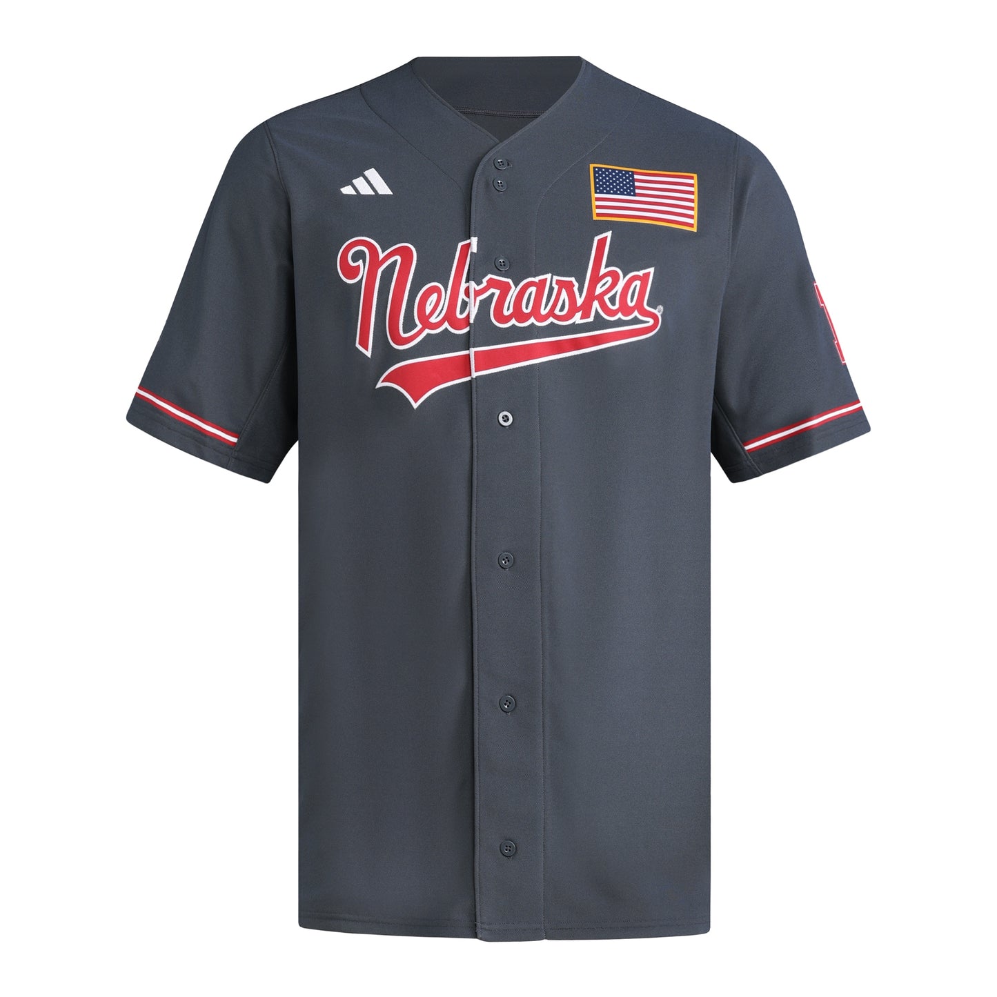 Nebraska Huskers adidas Replica Baseball Jersey - Gray