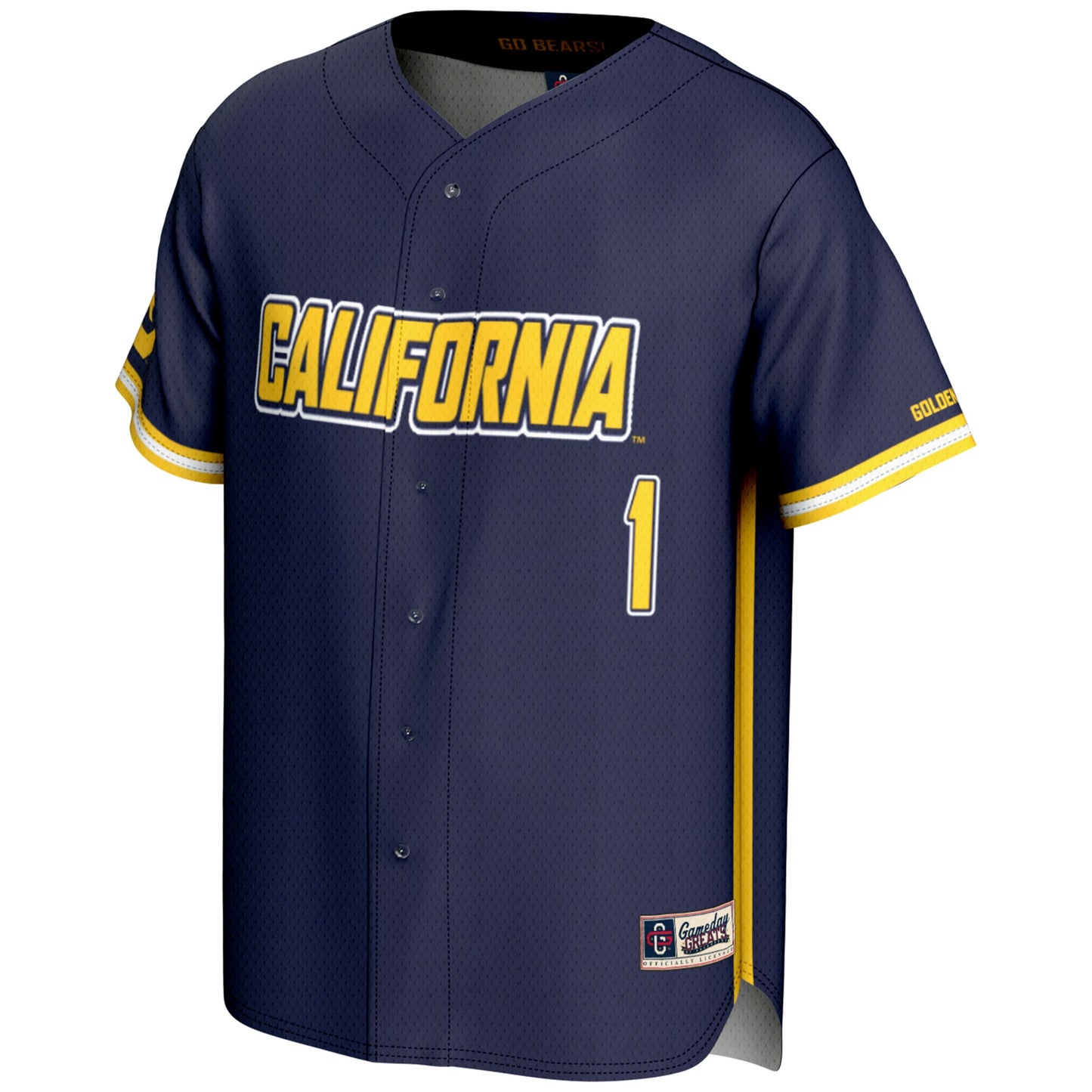 #1 Cal Bears GameDay Greats Lightweight Baseball Jersey - White