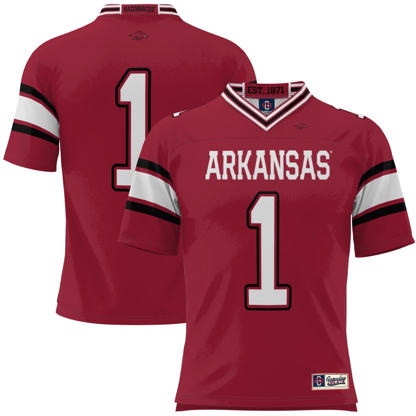 #1 Arkansas Razorbacks GameDay Greats Youth Football Jersey - Black