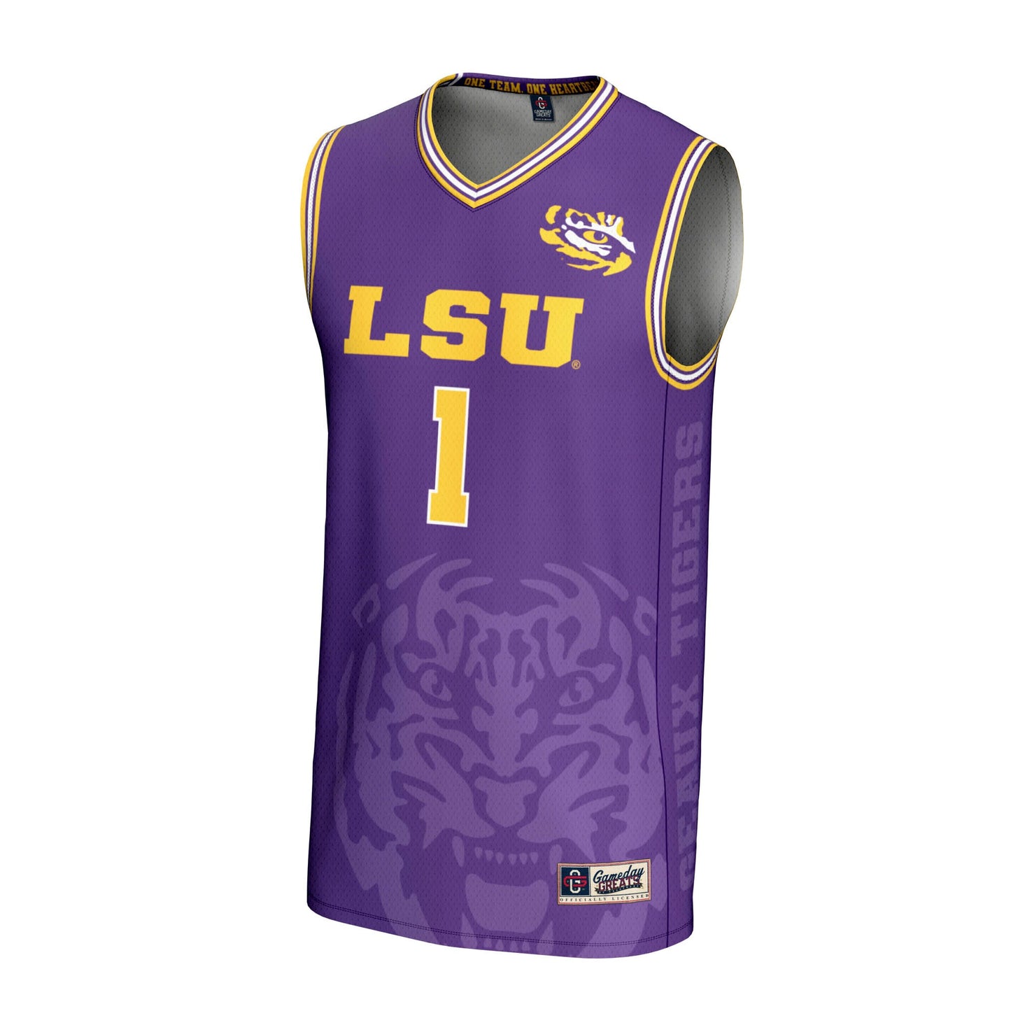 #1 LSU Tigers GameDay Greats Youth Lightweight Icon Print Basketball Jersey - Purple