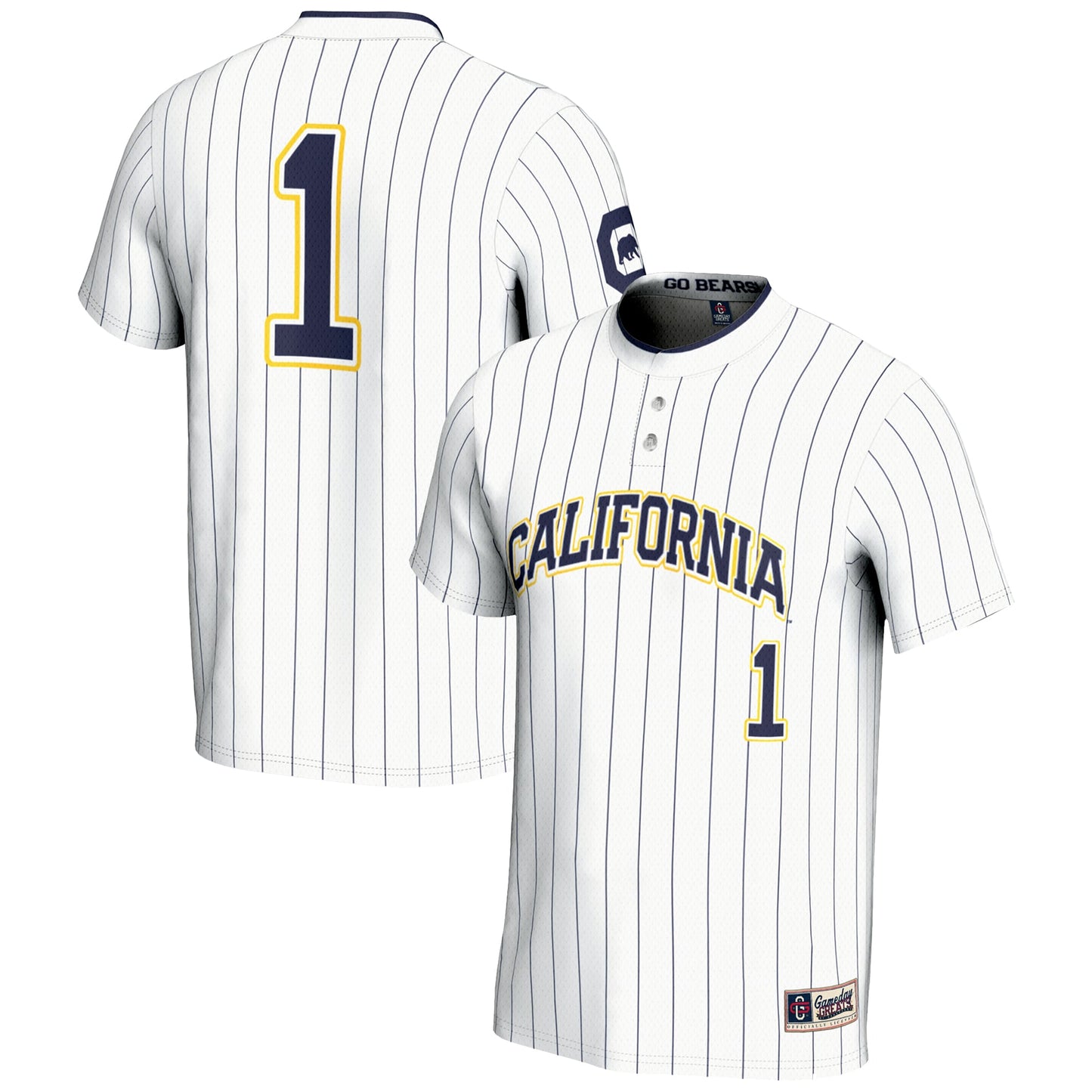 #1 Cal Bears GameDay Greats Lightweight Softball Jersey - White