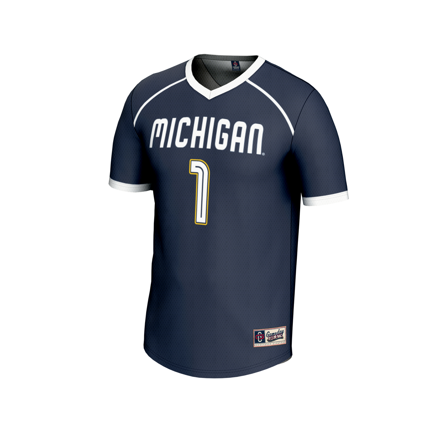 #1 Michigan Wolverines GameDay Greats Unisex Lightweight Women's Lacrosse Fashion Jersey  - Navy