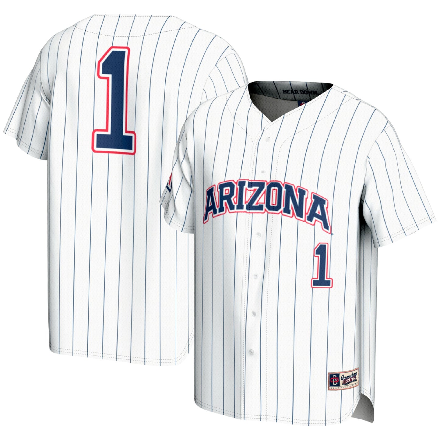#1 Arizona Wildcats GameDay Greats Lightweight Baseball Fashion Jersey - Navy