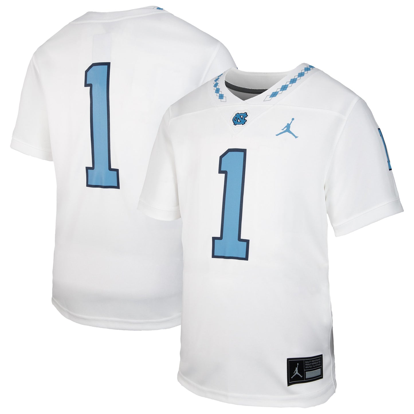 #1 North Carolina Tar Heels Jordan Brand Youth Untouchable Replica Game Jersey - White