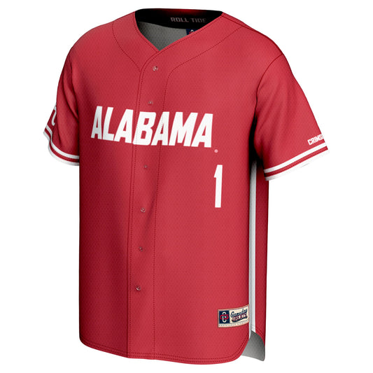 #1 Alabama Crimson Tide GameDay Greats Youth Lightweight Baseball Fashion Jersey - Crimson