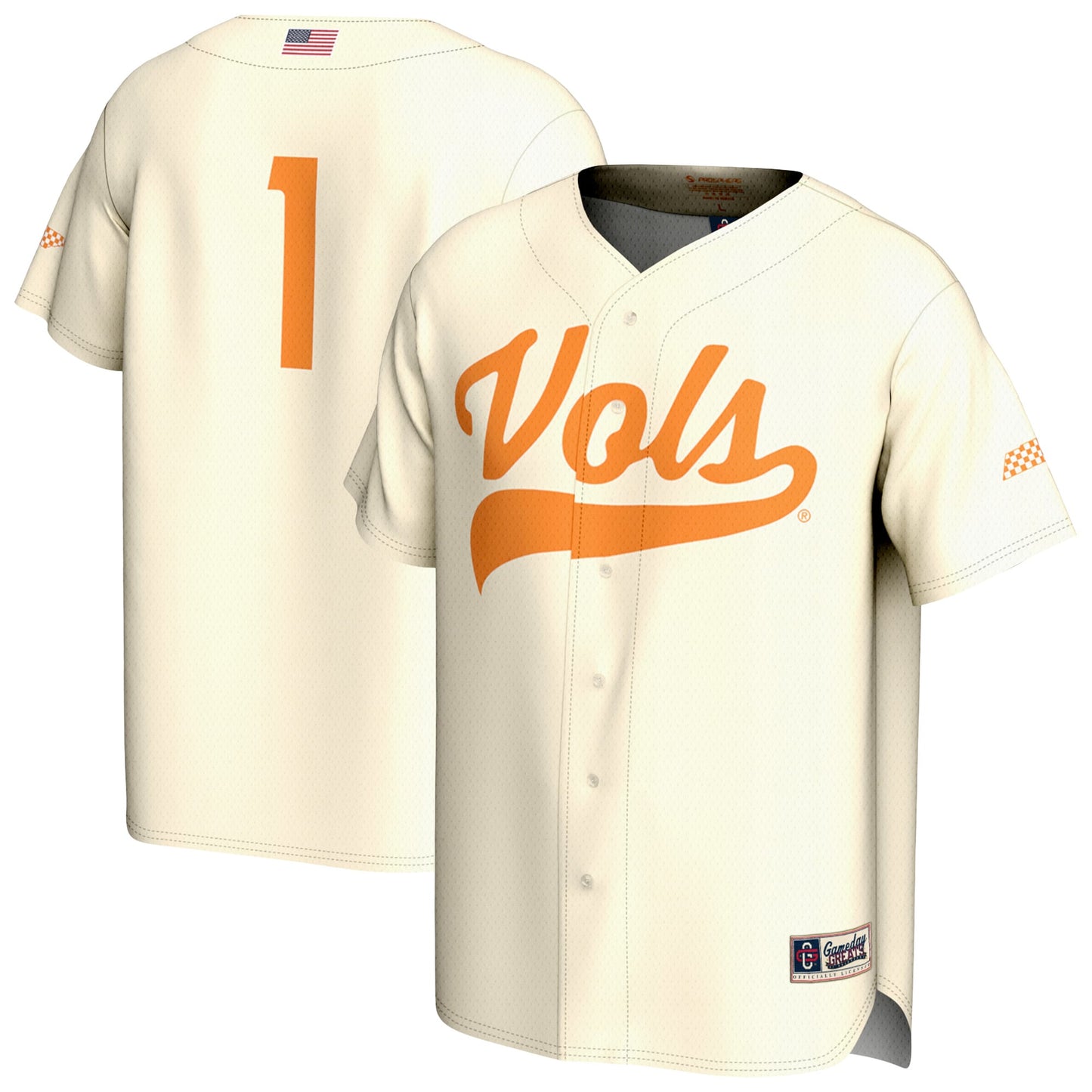 #1 Tennessee Volunteers GameDay Greats Unisex Lightweight Baseball Fashion Jersey - White