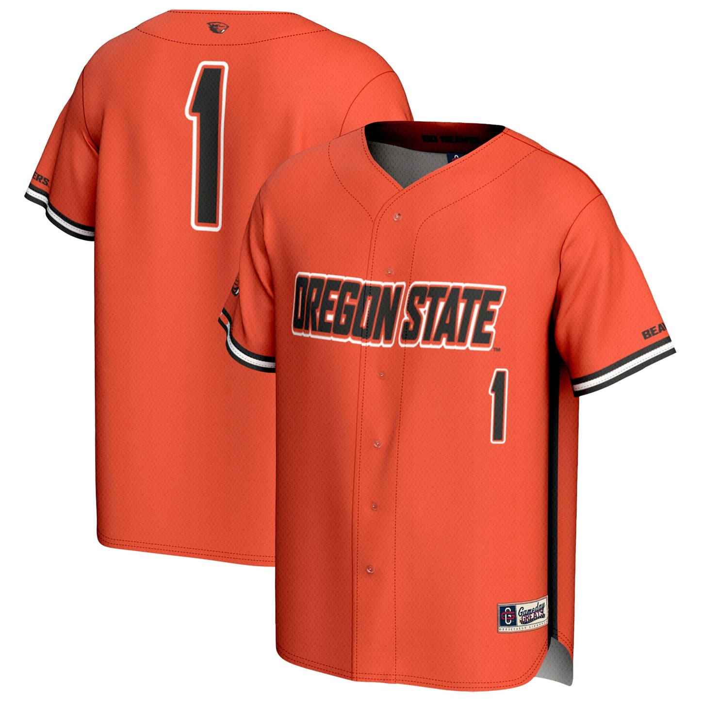 #1 Oregon State Beavers GameDay Greats Lightweight Baseball Fashion Jersey - Black