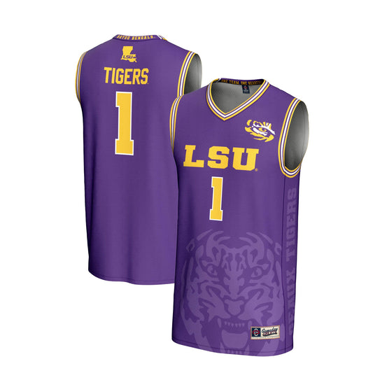 #1 LSU Tigers GameDay Greats Youth Lightweight Icon Print Basketball Jersey - Purple