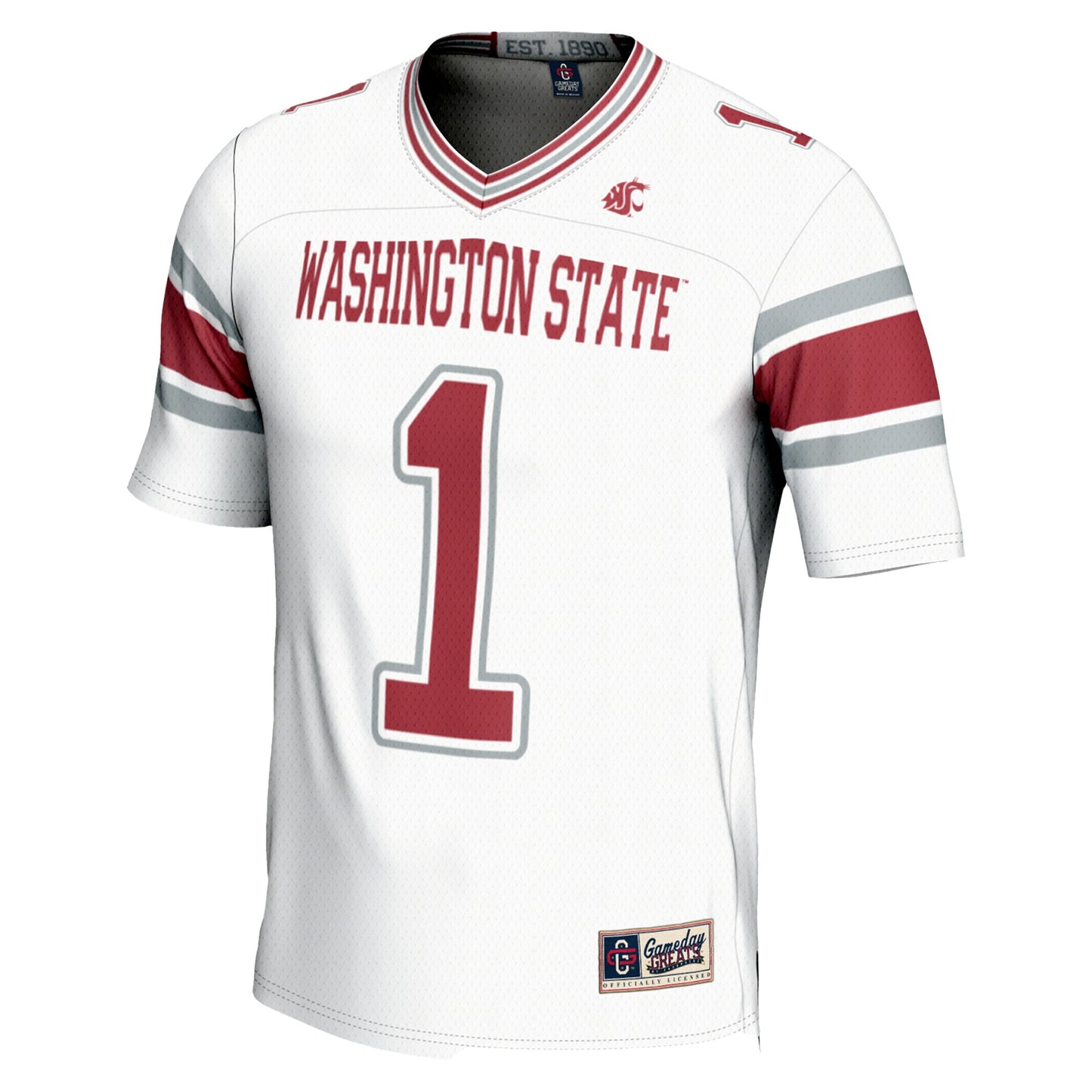 #1 Washington State Cougars GameDay Greats Youth Endzone Football Jersey - White