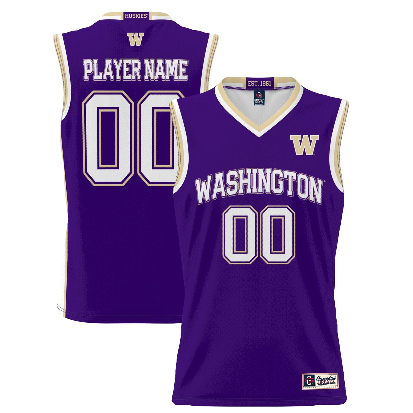 Washington Huskies GameDay Greats Youth NIL Pick-A-Player Lightweight Women's Basketball Jersey - White