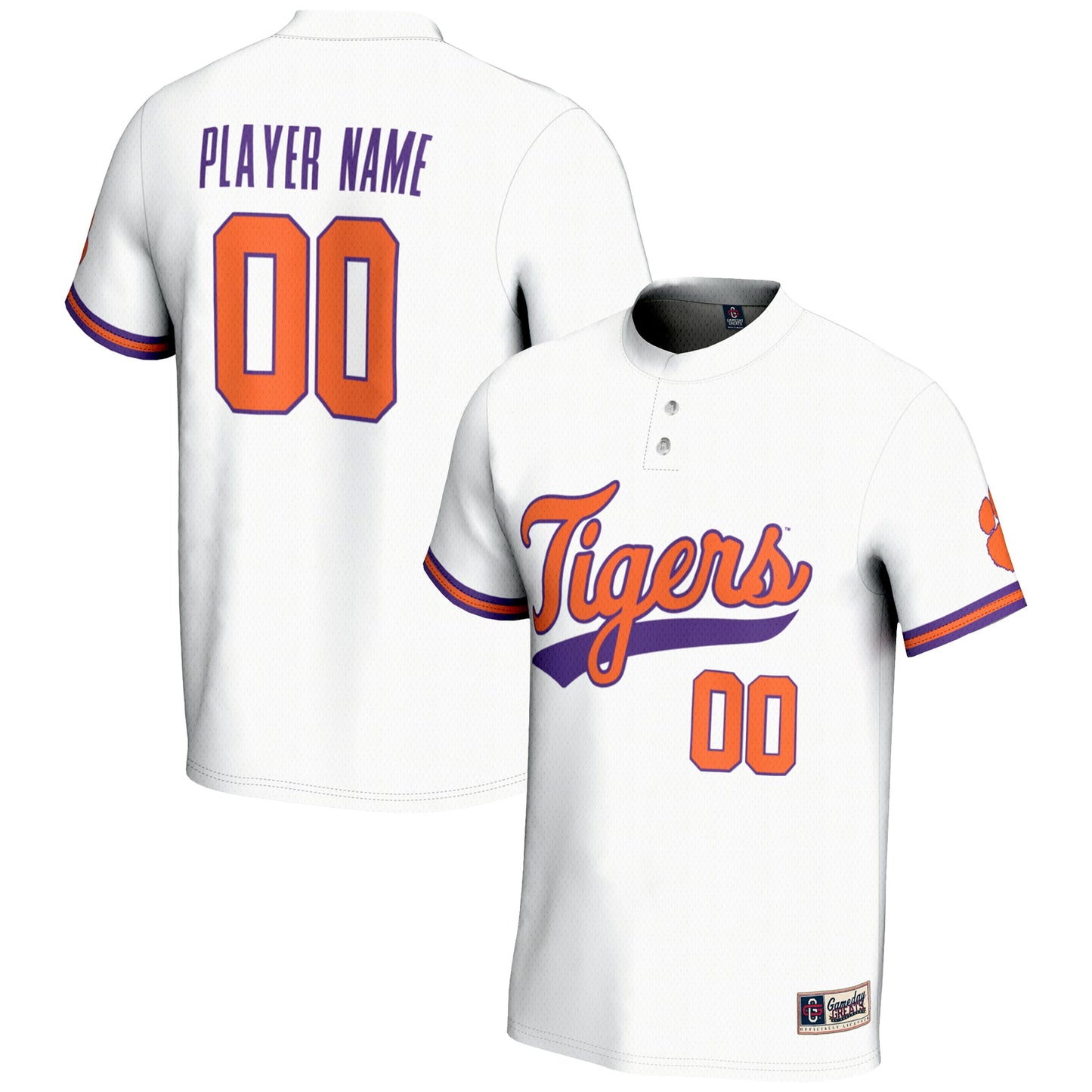 Clemson Tigers GameDay Greats Youth NIL Pick-A-Player Lightweight Softball Jersey - White