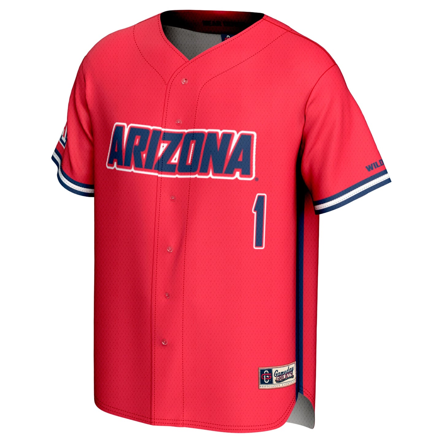 #1 Arizona Wildcats GameDay Greats Lightweight Baseball Fashion Jersey - Navy