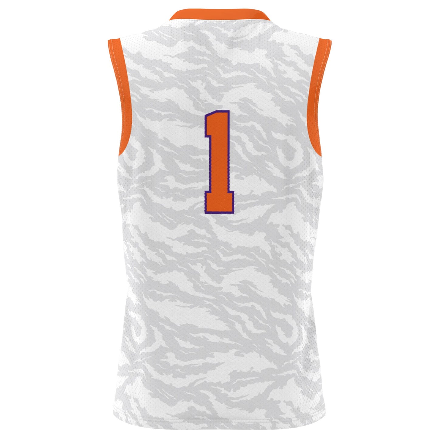 #1 Clemson Tigers GameDay Greats Youth Tiger Print Lightweight Basketball Jersey - White