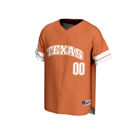 Texas Longhorns GameDay Greats Unisex NIL Pick-A-Player Lightweight Collegiate Baseball Fashion Jersey - Texas Orange
