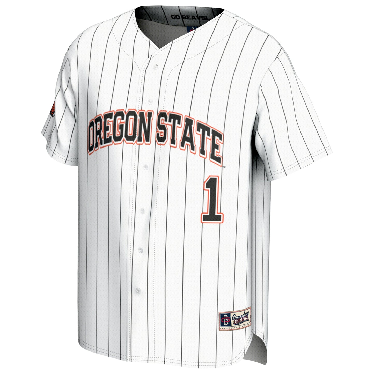 #1 Oregon State Beavers GameDay Greats Lightweight Baseball Fashion Jersey - Black