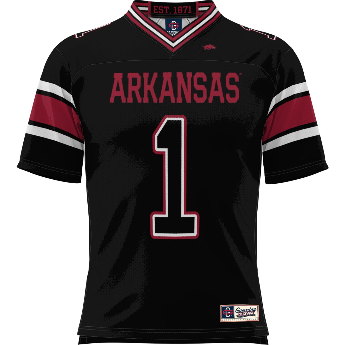 #1 Arkansas Razorbacks GameDay Greats Youth Football Jersey - Black