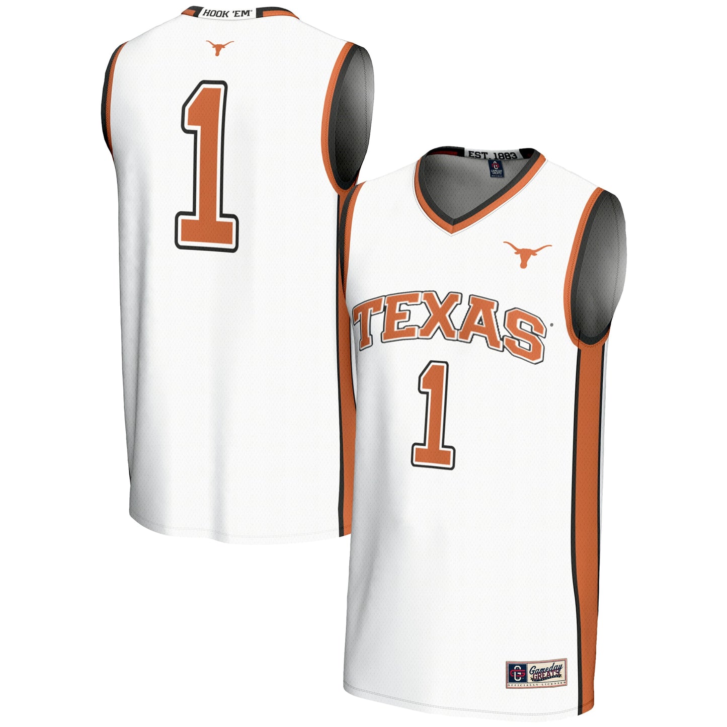#1 Texas Longhorns GameDay Greats Youth Lightweight Replica Basketball Jersey - Black