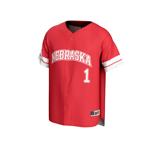 #1 Nebraska Huskers GameDay Greats Youth Lightweight Collegiate Baseball Fashion Jersey - Scarlet