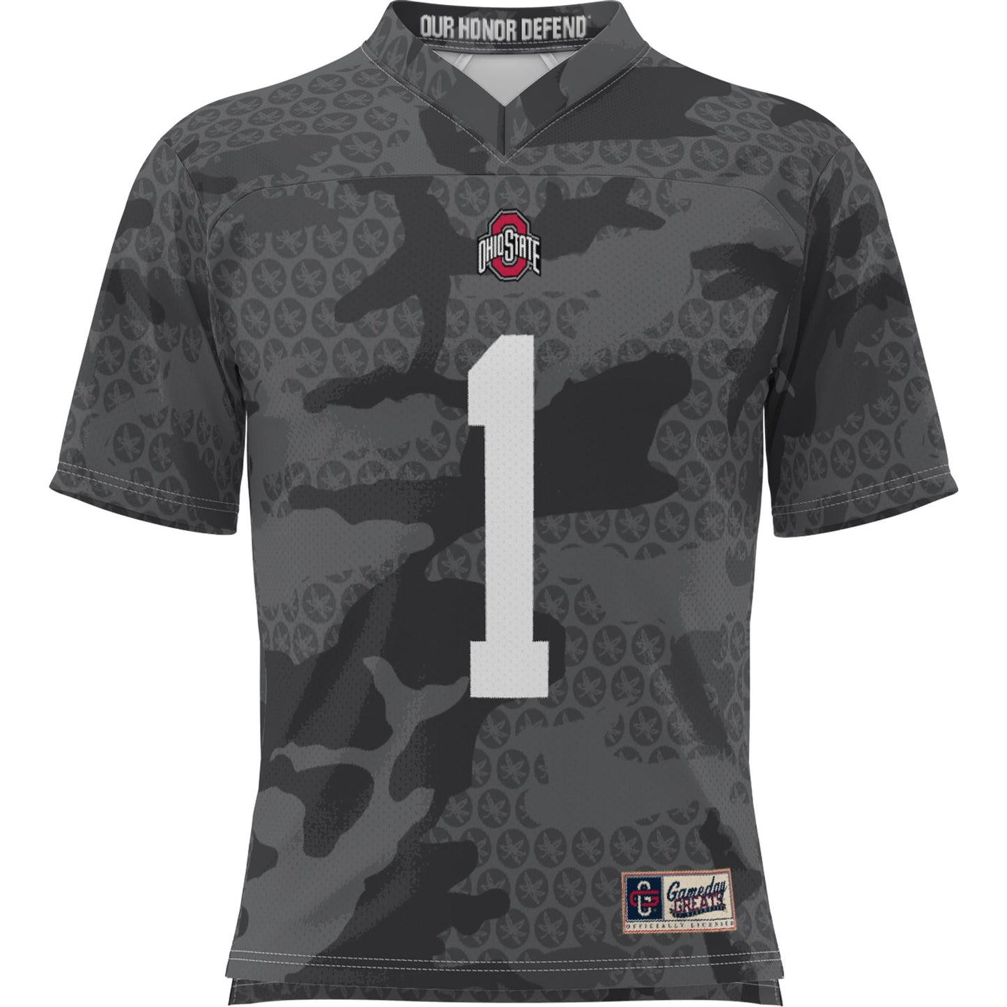 #1 Ohio State Buckeyes GameDay Greats Camo Football Jersey - Scarlet