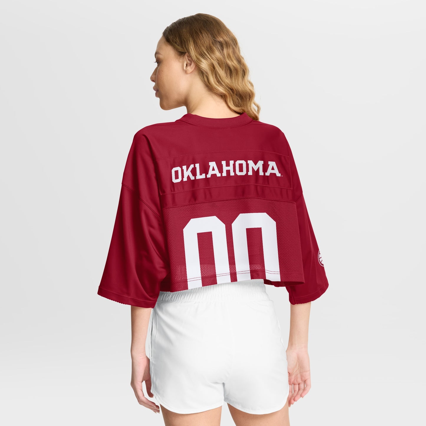 Oklahoma Sooners Jordan Brand Women's Cropped Mesh Dri-FIT Fashion Jersey - Crimson