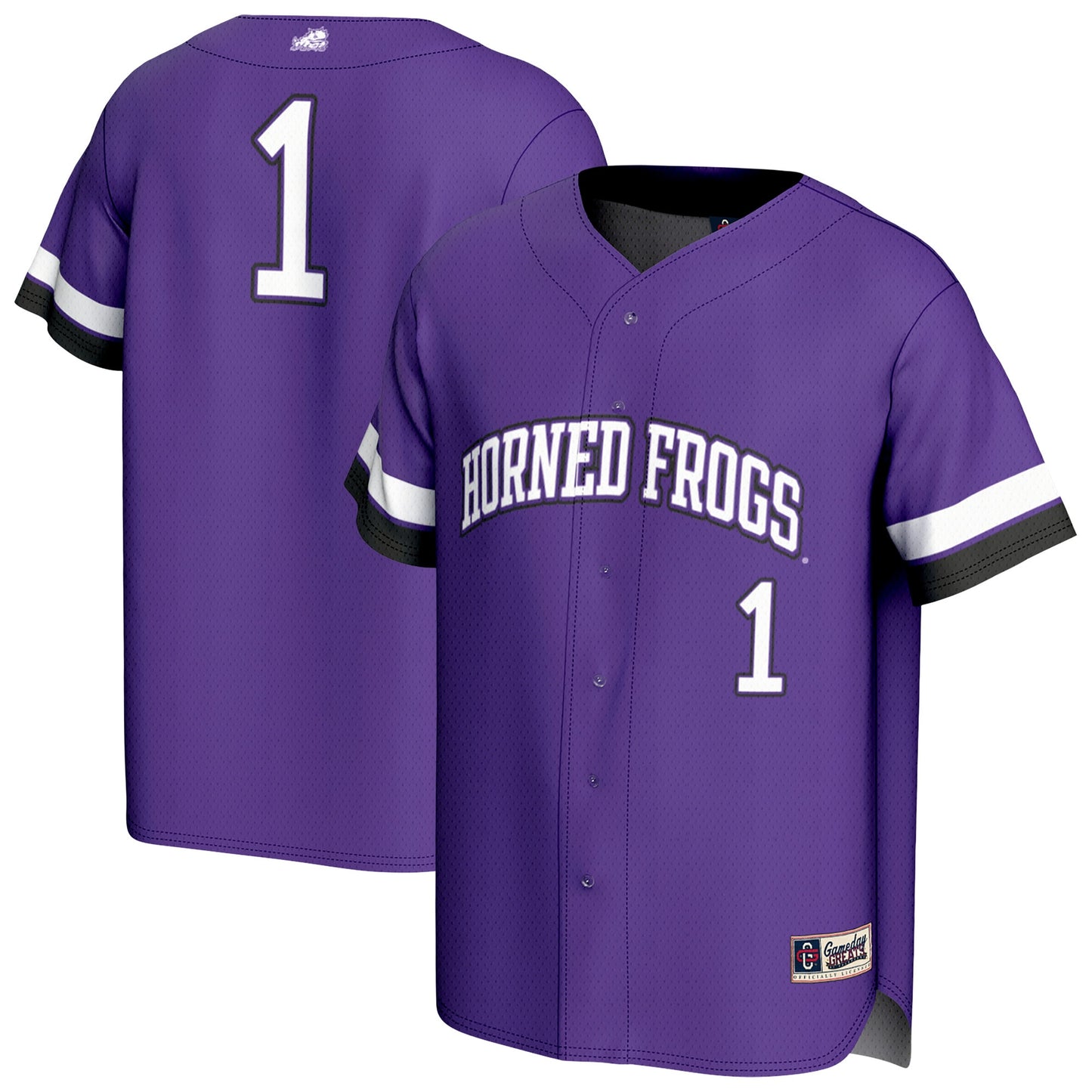 TCU Horned Frogs GameDay Greats Youth Lightweight Collegiate Baseball Fashion Jersey - White