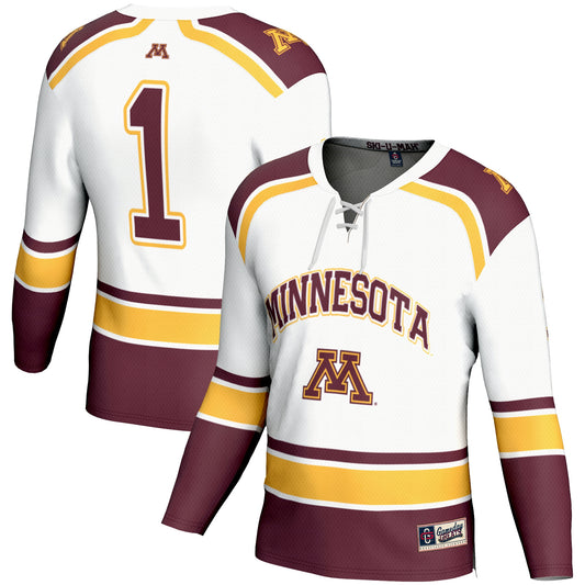 #1 Minnesota Golden Gophers GameDay Greats Youth Hockey Jersey - White