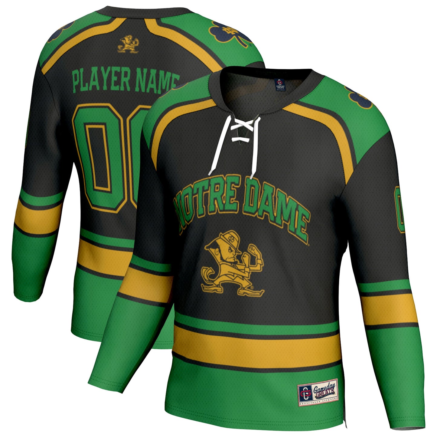 Notre Dame Fighting Irish GameDay Greats Youth Lightweight Hockey NIL Pick-a-Player Fashion Jersey - White