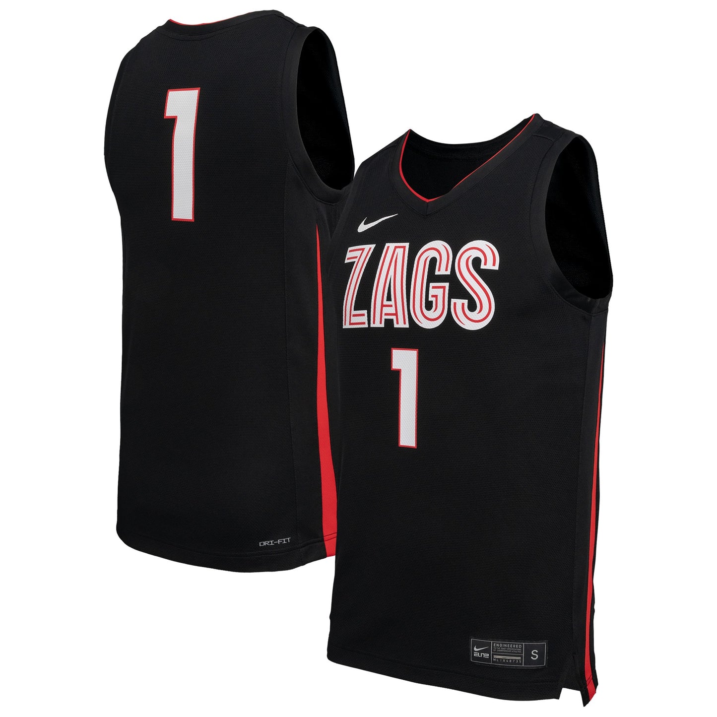 Gonzaga Bulldogs Nike  Replica Basketball Jersey - Black