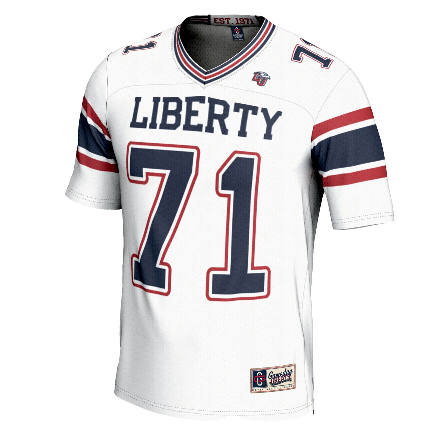 #71 Liberty Flames GameDay Greats Football Jersey – White